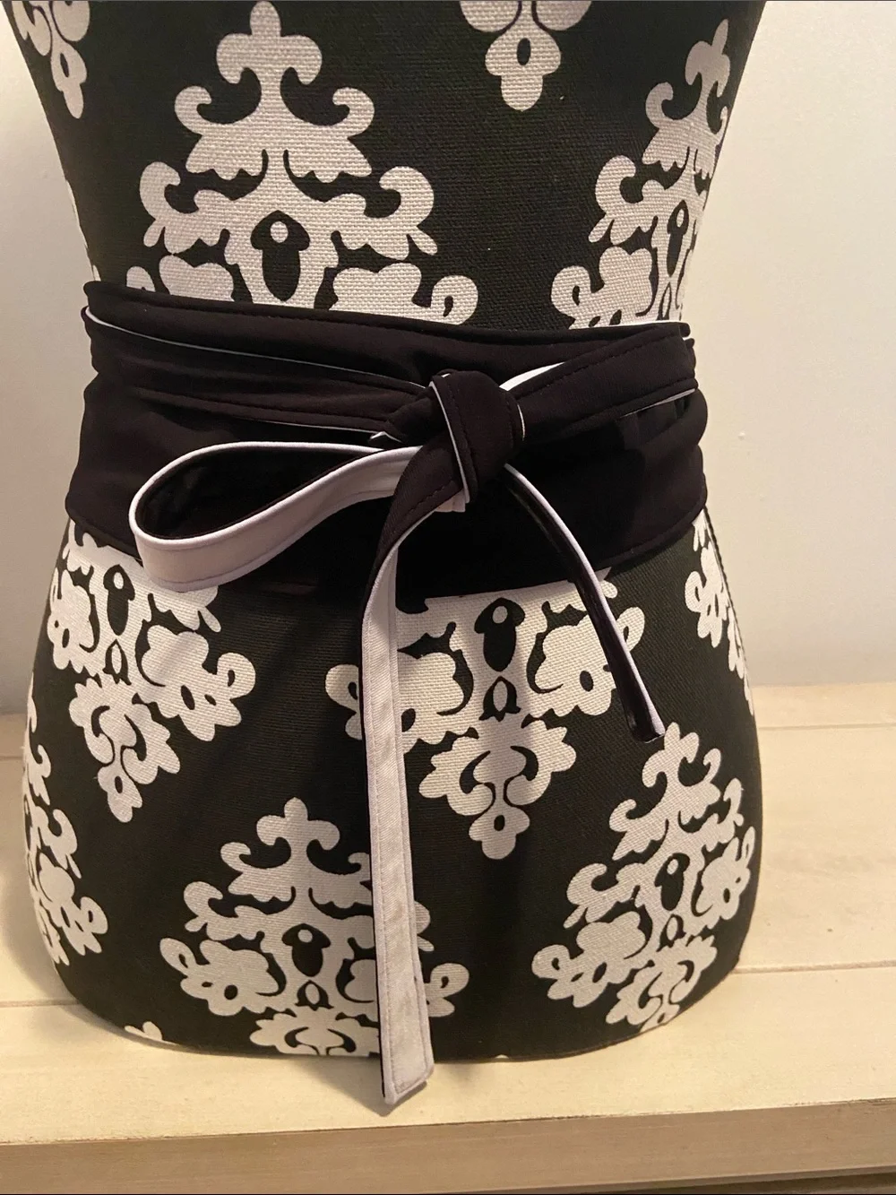 Attitudes by Renee Black & White Reversible Obi Waist Belt M/L New Contemporary